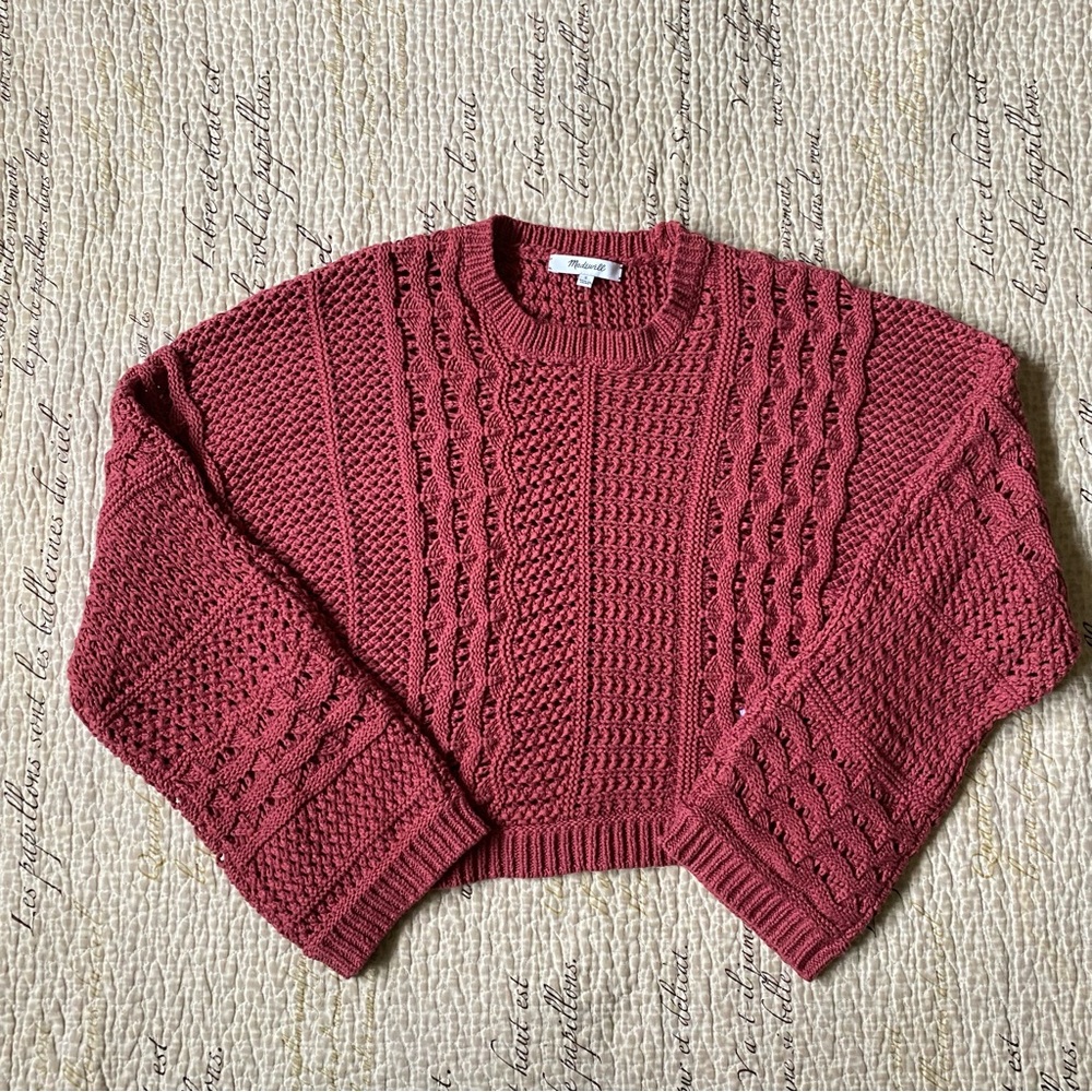 Madewell Crochet-Knit Crop Sweater